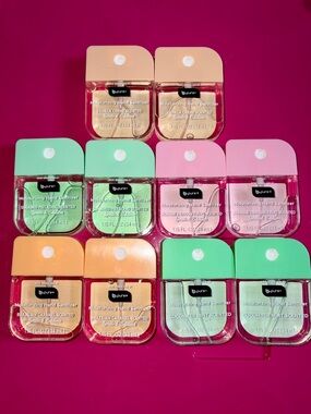 10 B. Pure Hand sanitizers: 2-Caramel, 2-Pistachio, 2-vanilla, 2-Jasmine, 2 Cuke